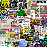 Motivational Sticker Packs [50 sticker] waterproof vinyl decal for laptop, bike, car & bottle