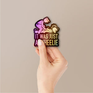 Motorbike Wheelie Holographic Stickers - Holographic stickers | STICK IT UP