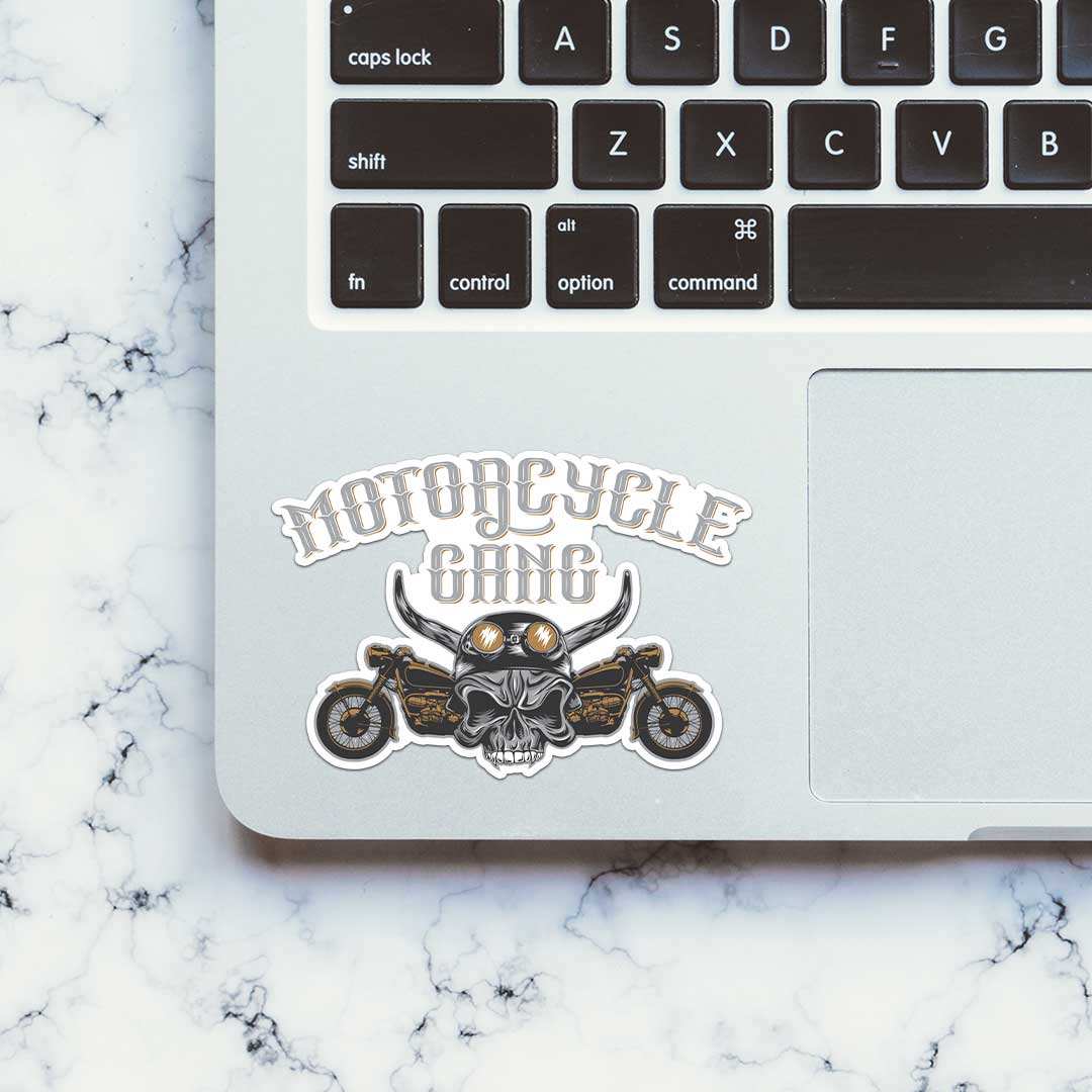 Motorcycle Gang Sticker waterproof vinyl decal for laptop, bike, car & bottle
