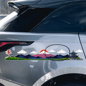 Mount Fuji Infinity Sticker waterproof vinyl decal for laptop, bike, car & bottle