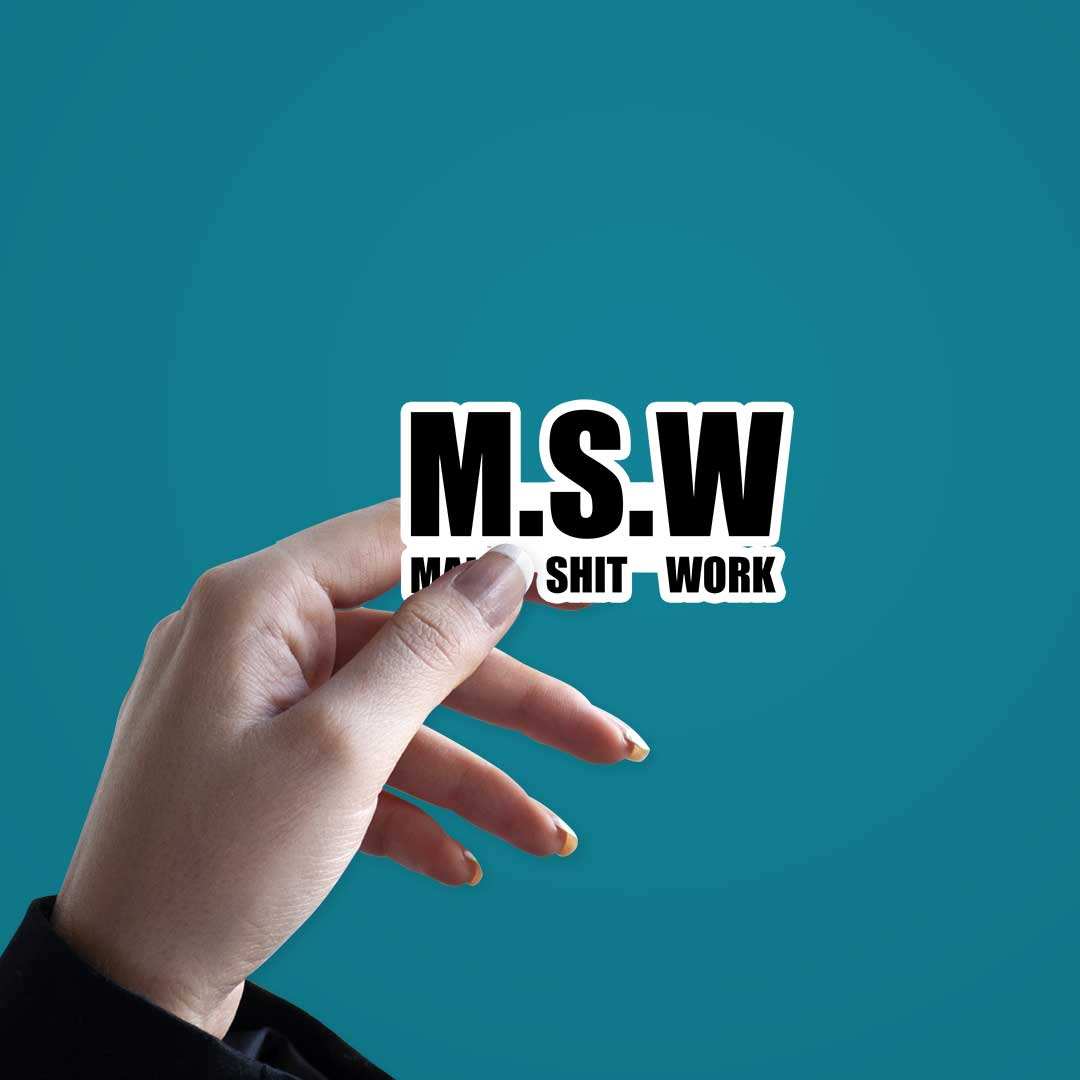 Msw Sticker waterproof vinyl decal for laptop, bike, car & bottle