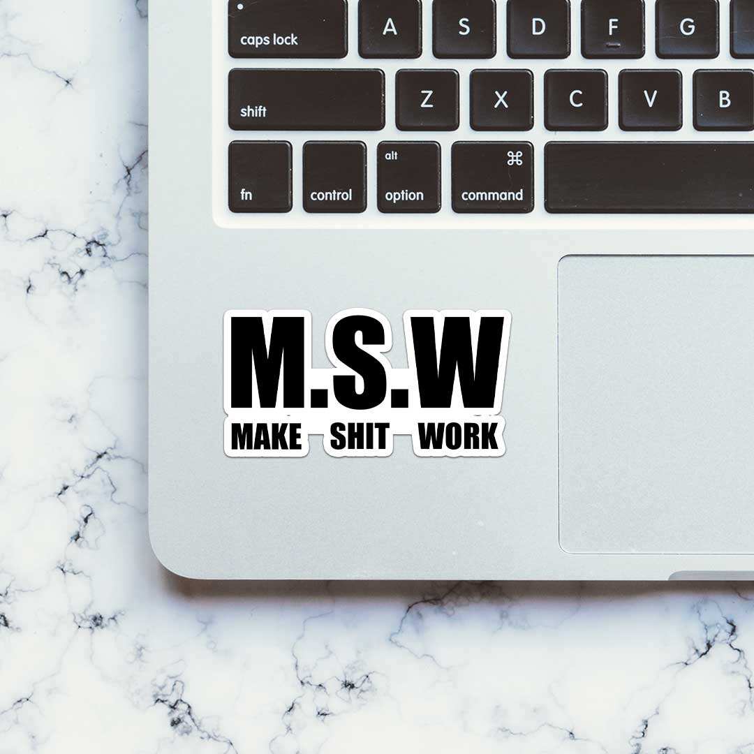 Msw Sticker waterproof vinyl decal for laptop, bike, car & bottle