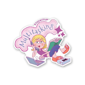MULTITASKING Sticker waterproof vinyl decal for laptop, bike, car & bottle
