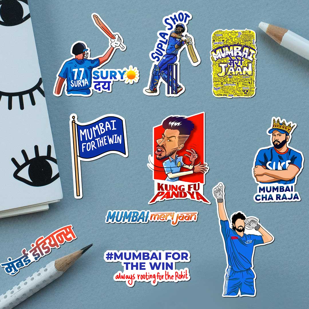 Mumbai Sticker Pack [20 Sticker] waterproof vinyl decal for laptop, bike, car & bottle