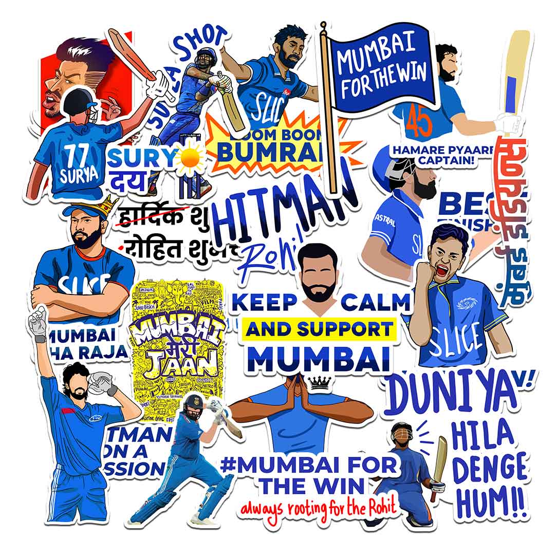 Mumbai Sticker Pack [20 Sticker] waterproof vinyl decal for laptop, bike, car & bottle