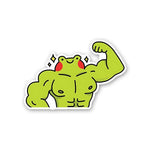 Muscle Frog Sticker waterproof vinyl decal for laptop, bike, car & bottle
