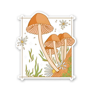 Mushroom Sticker waterproof vinyl decal for laptop, bike, car & bottle