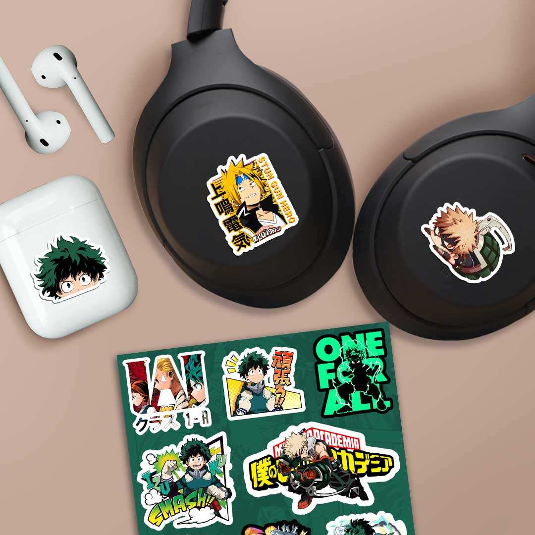 My Hero Academia Mini Sticker Sheet waterproof vinyl decal for laptop, bike, car & bottle