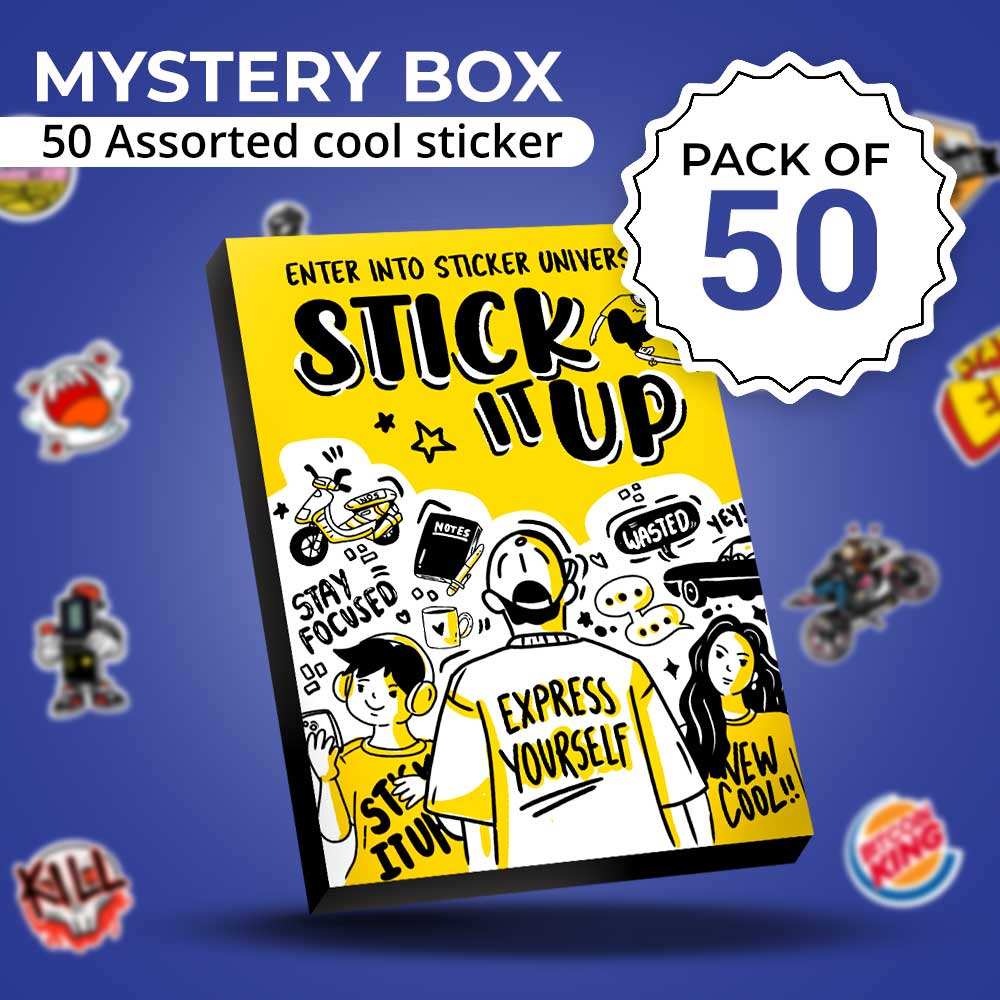 Mystery Box 3 [50 Random Stickers] waterproof vinyl decal for laptop, bike, car & bottle