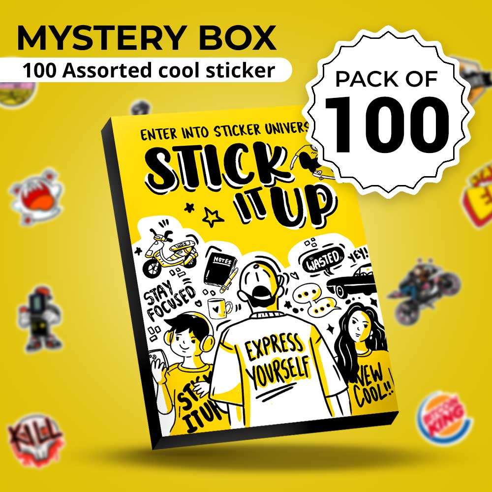 Mystery Box 4 [100 Random Stickers] waterproof vinyl decal for laptop, bike, car & bottle