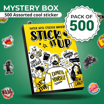Mystery Box 6 [500 Random Stickers] waterproof vinyl decal for laptop, bike, car & bottle