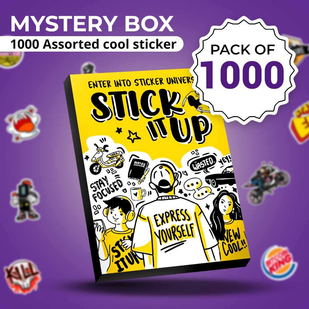 Mystery Box 7 [1000 Random Stickers] waterproof vinyl decal for laptop, bike, car & bottle