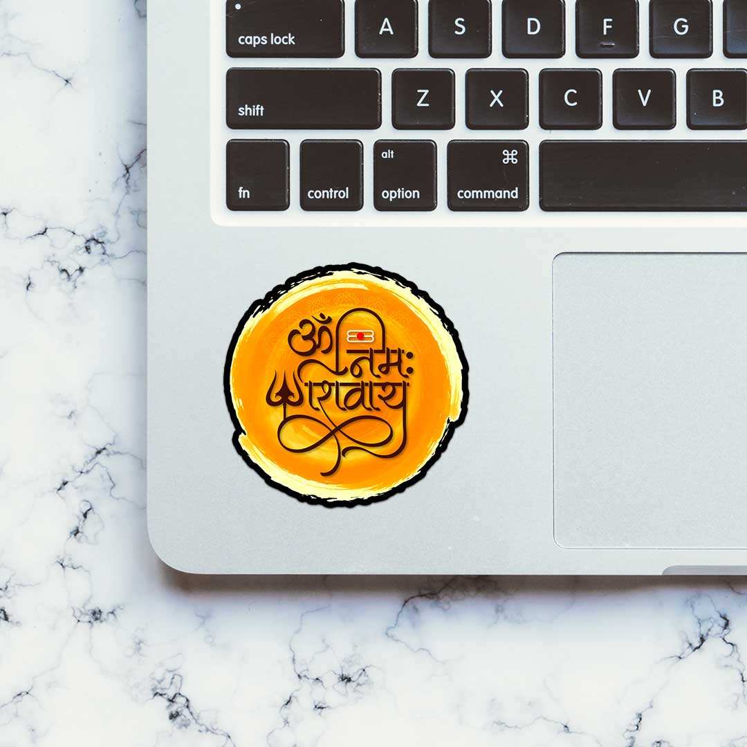 Namah Shivaya Sticker waterproof vinyl decal for laptop, bike, car & bottle
