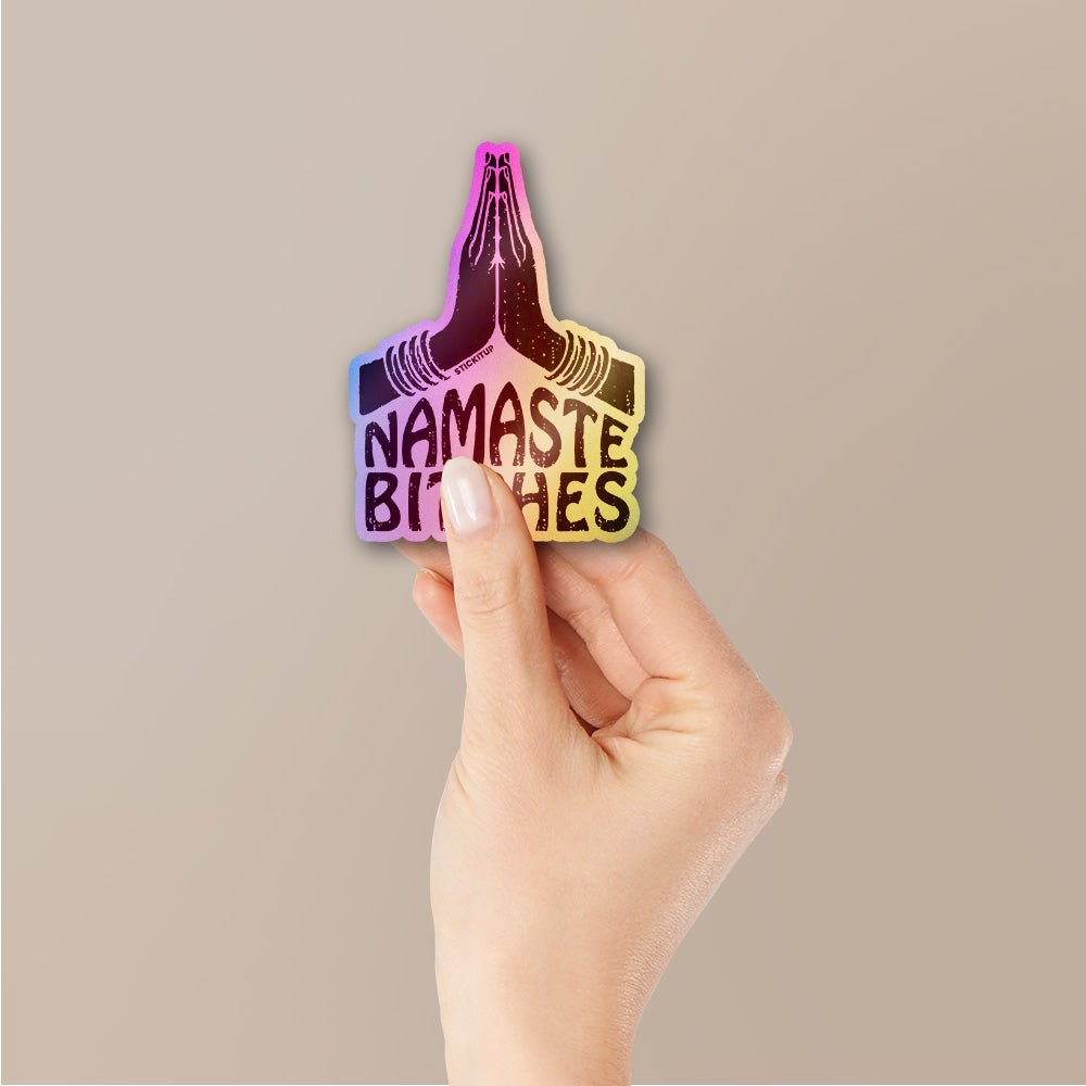 Namaste Sticker Holographic Stickers waterproof vinyl decal for laptop, bike, car & bottle