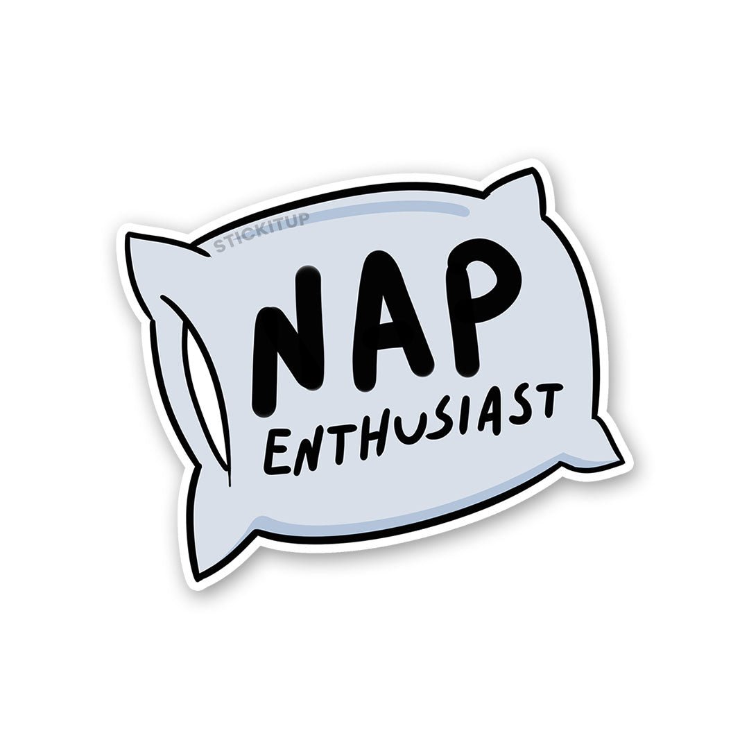 Nap Enthusiast Sticker waterproof vinyl decal for laptop, bike, car & bottle