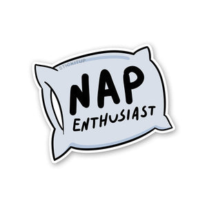 Nap Enthusiast Sticker waterproof vinyl decal for laptop, bike, car & bottle
