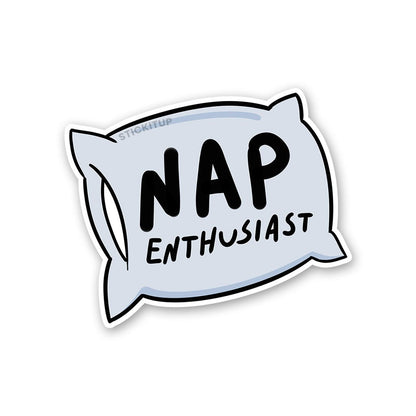 Nap Enthusiast Sticker waterproof vinyl decal for laptop, bike, car & bottle