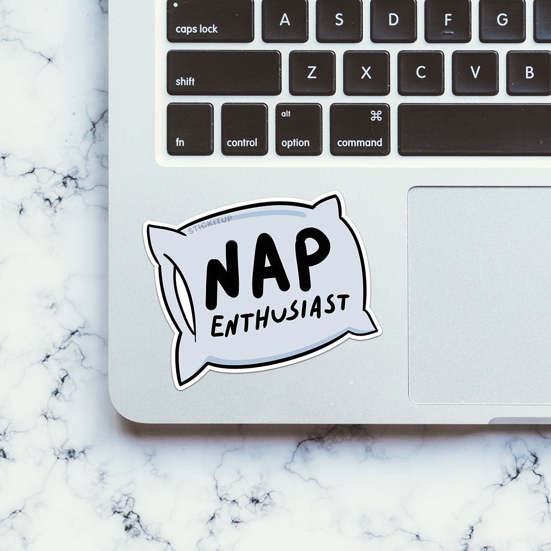 Nap Enthusiast Sticker waterproof vinyl decal for laptop, bike, car & bottle