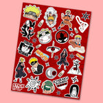 Naruto Mini Sticker Sheet waterproof vinyl decal for laptop, bike, car & bottle