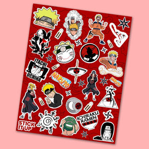 Naruto Mini Sticker Sheet waterproof vinyl decal for laptop, bike, car & bottle
