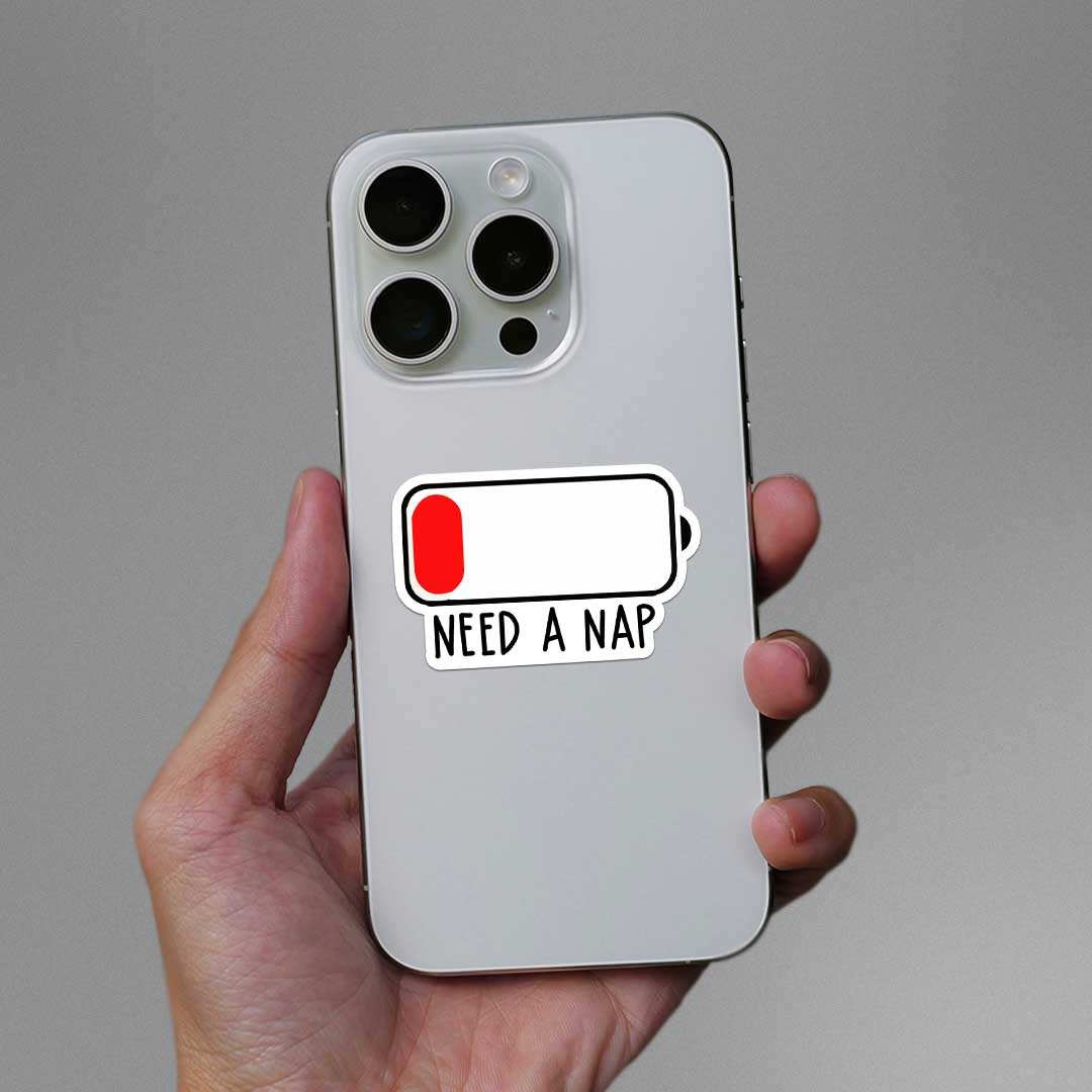 Need A Nap Sticker waterproof vinyl decal for laptop, bike, car & bottle