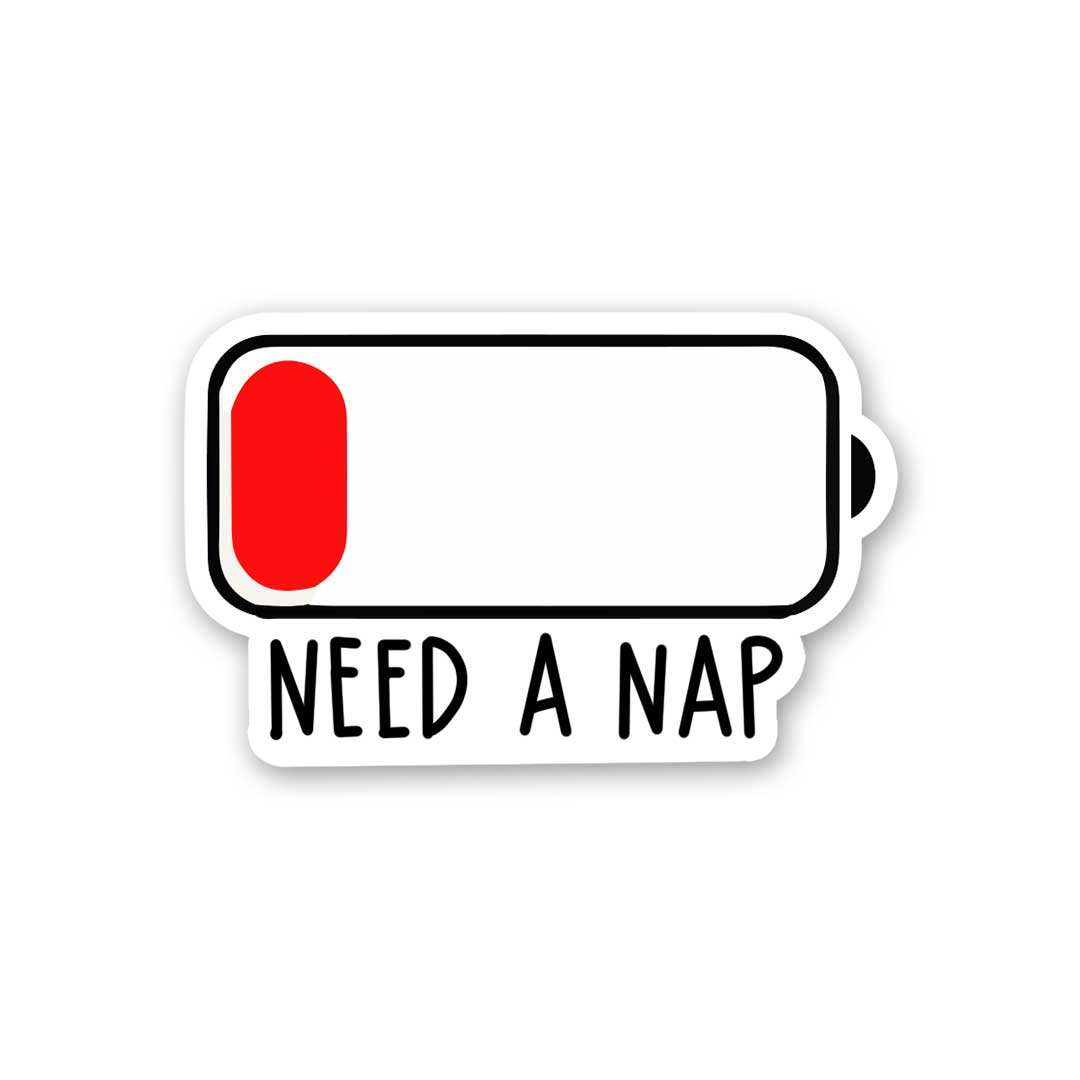 Need A Nap Sticker waterproof vinyl decal for laptop, bike, car & bottle