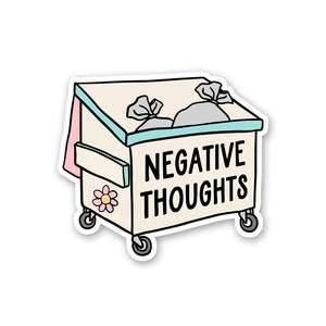 Negative Thoughts Sticker waterproof vinyl decal for laptop, bike, car & bottle