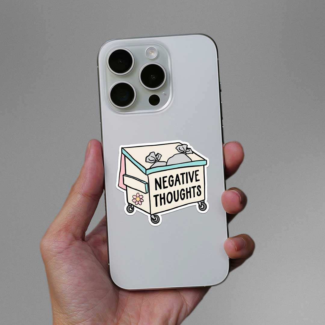 Negative Thoughts Sticker waterproof vinyl decal for laptop, bike, car & bottle
