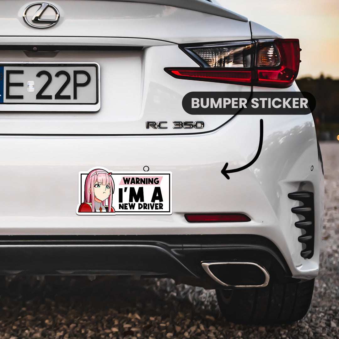 New Driver Bumper Sticker waterproof vinyl decal for laptop, bike, car & bottle