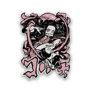 Nezuko kamado Glitter Sticker waterproof vinyl decal for laptop, bike, car & bottle