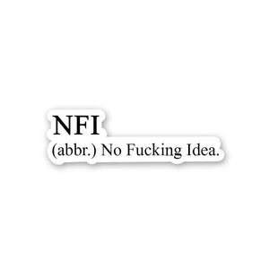 Nfi Sticker waterproof vinyl decal for laptop, bike, car & bottle