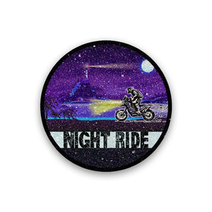 Night Ride Glitter Sticker waterproof vinyl decal for laptop, bike, car & bottle