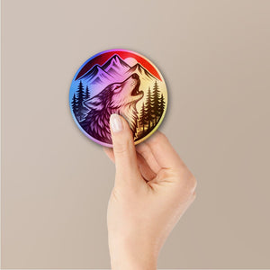Night Wolf Holographic Stickers - Holographic stickers | STICK IT UP