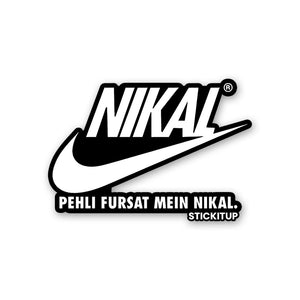 NIKAL Sticker waterproof vinyl decal for laptop, bike, car & bottle