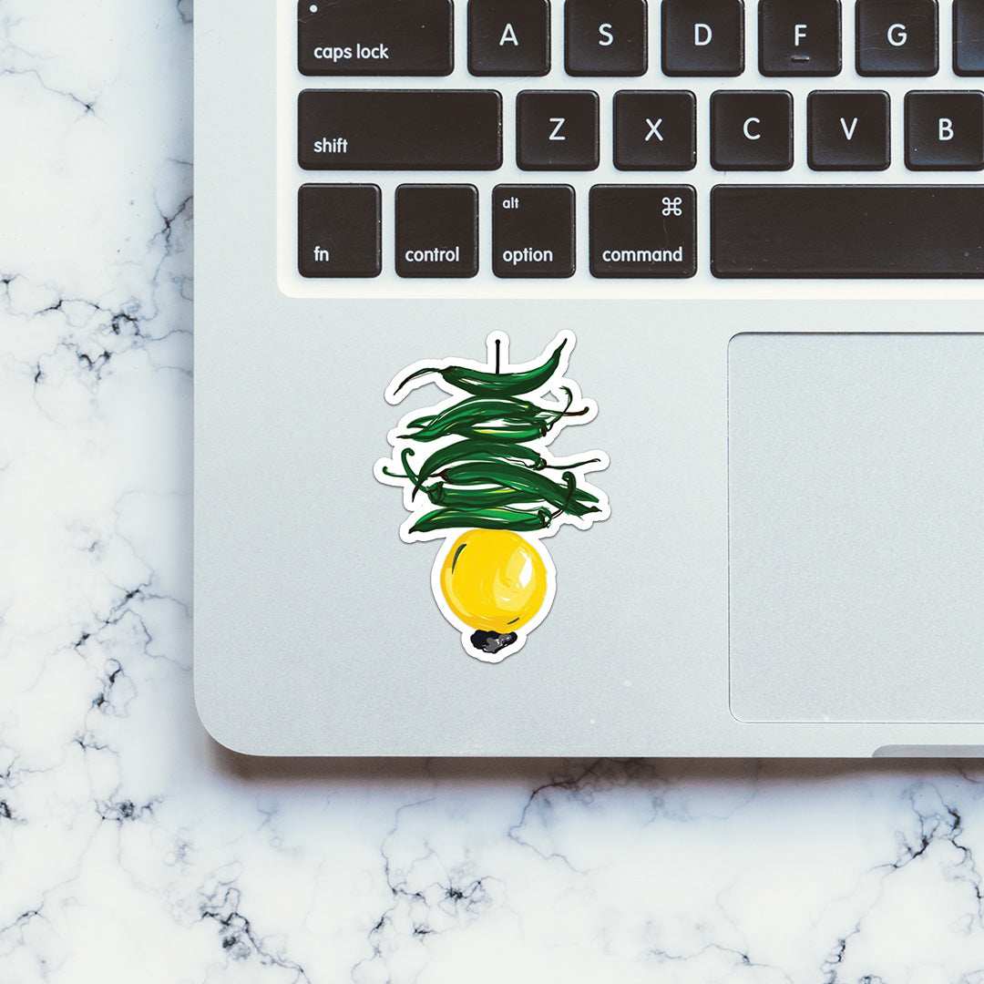 Nimbu Mirchi Sticker waterproof vinyl decal for laptop, bike, car & bottle