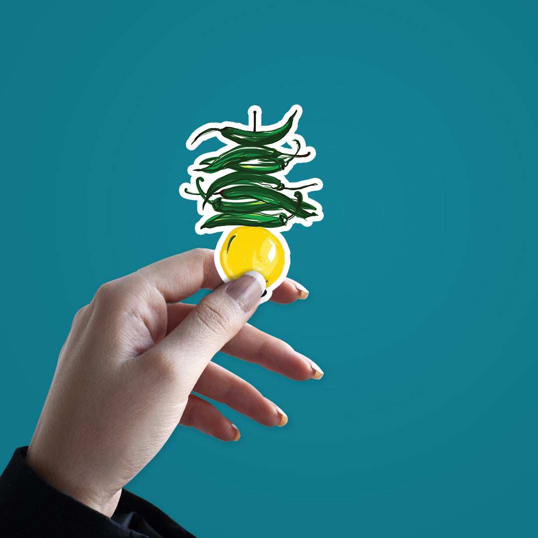 Nimbu Mirchi Sticker waterproof vinyl decal for laptop, bike, car & bottle