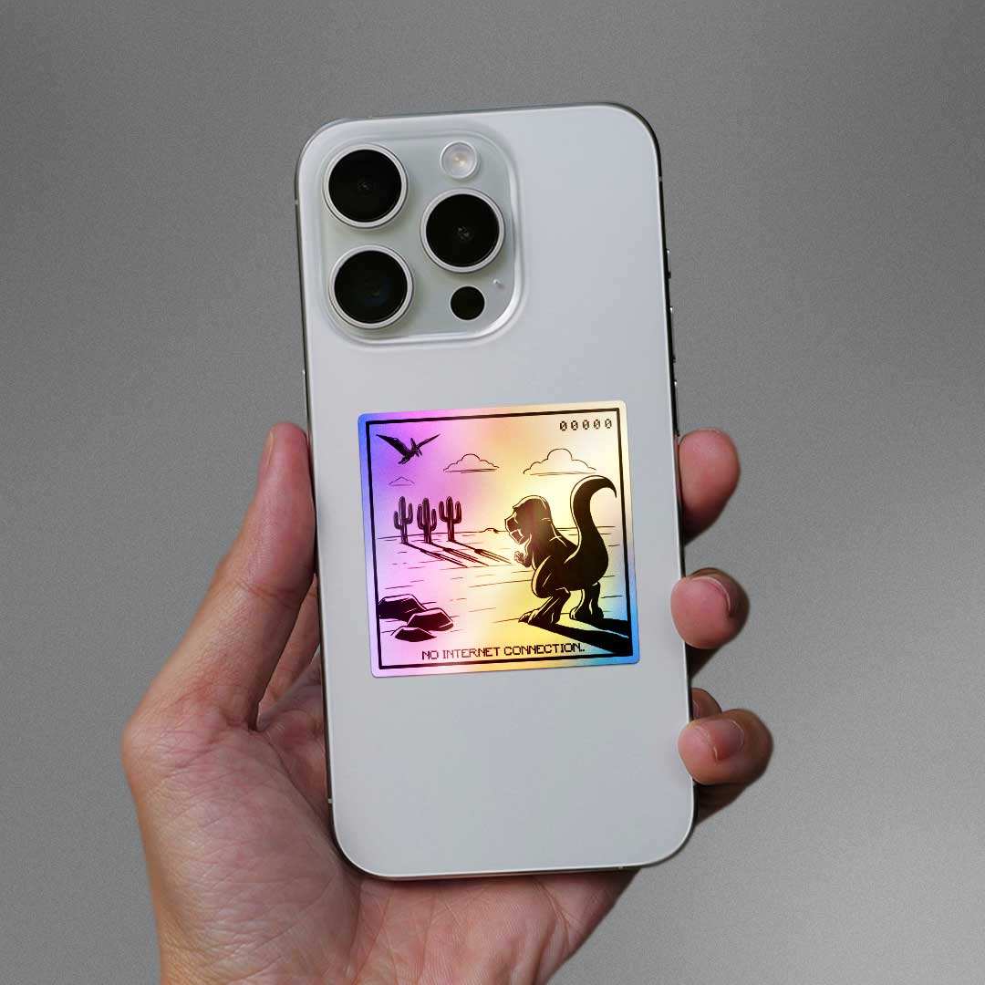 No Internet Connection Holographic Sticker waterproof vinyl decal for laptop, bike, car & bottle