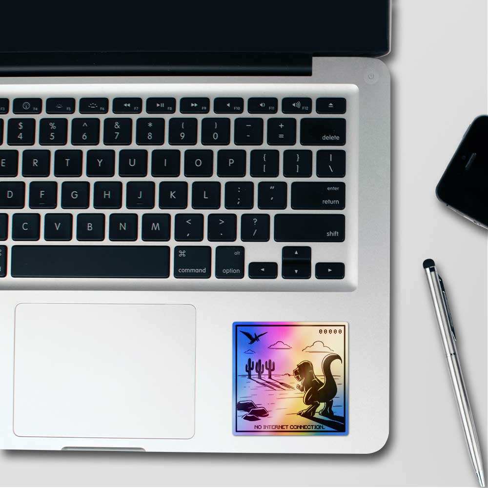 No Internet Connection Holographic Sticker waterproof vinyl decal for laptop, bike, car & bottle