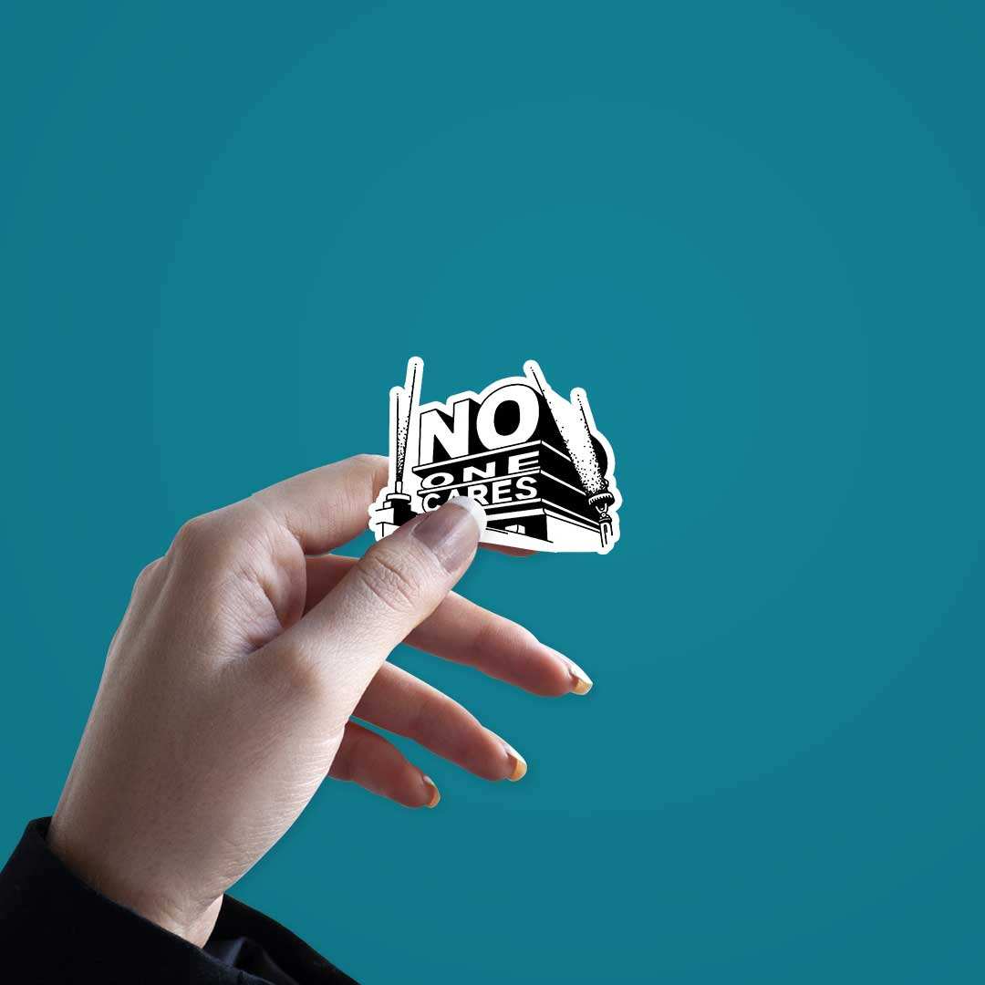 No one Cares Sticker waterproof vinyl decal for laptop, bike, car & bottle