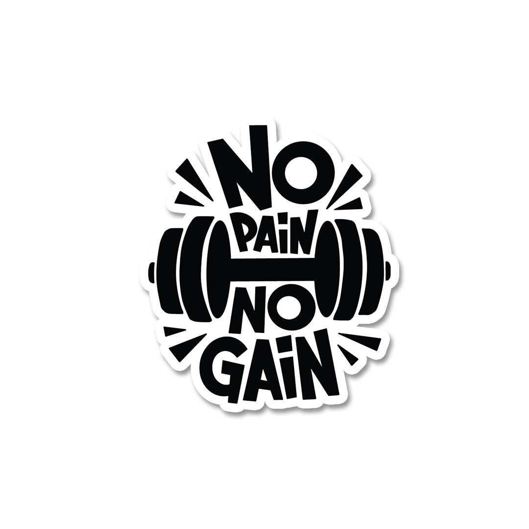 No Pain No Gain Sticker waterproof vinyl decal for laptop, bike, car & bottle