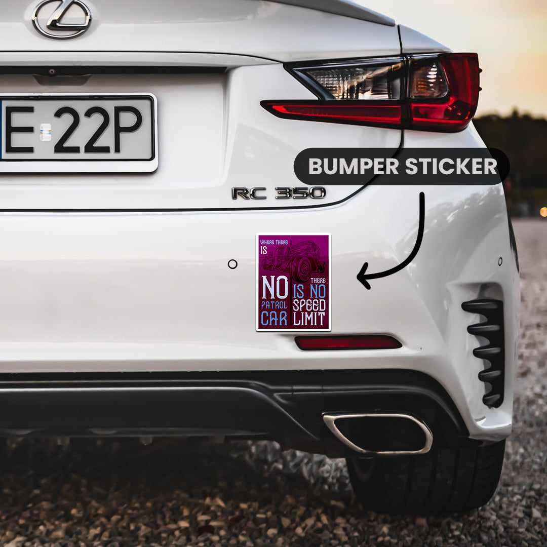 No Speed Limit Bumper Sticker waterproof vinyl decal for laptop, bike, car & bottle