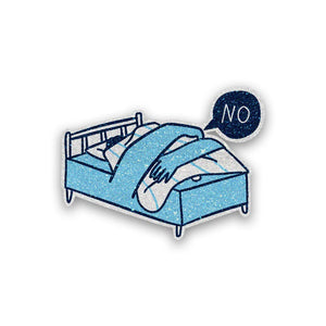 NOO!! Glitter Sticker waterproof vinyl decal for laptop, bike, car & bottle