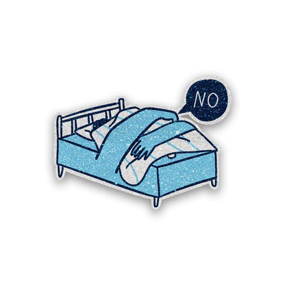 NOO!! Glitter Sticker waterproof vinyl decal for laptop, bike, car & bottle