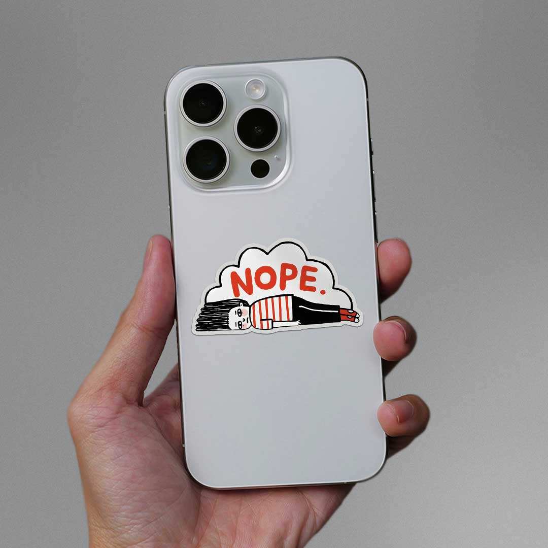 Nope Sticker waterproof vinyl decal for laptop, bike, car & bottle