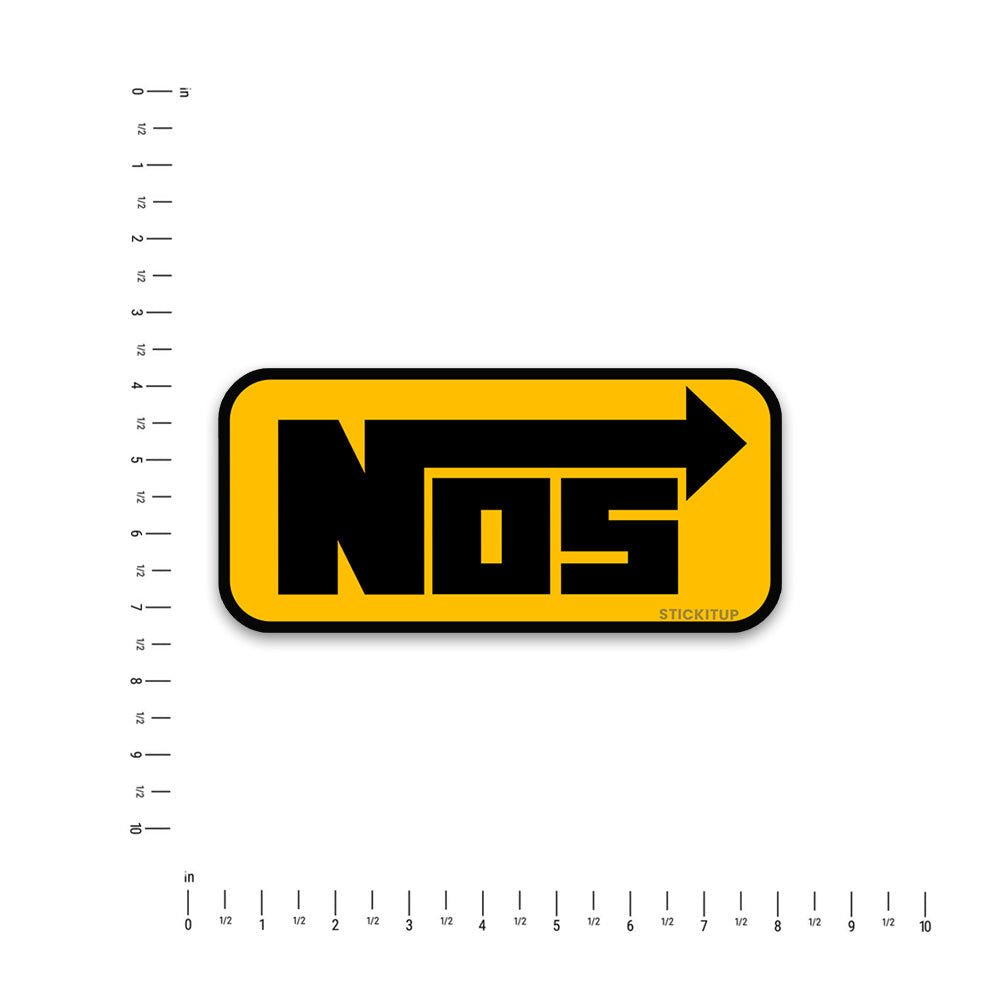 NOS Bumper Sticker waterproof vinyl decal for laptop, bike, car & bottle