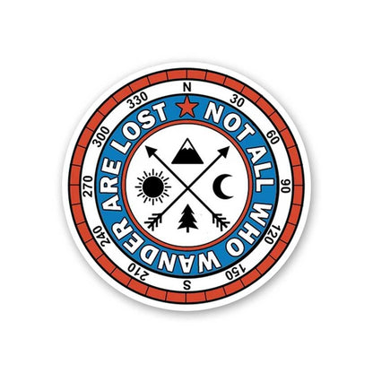 Not All Who Wander Are Lost Sticker waterproof vinyl decal for laptop, bike, car & bottle