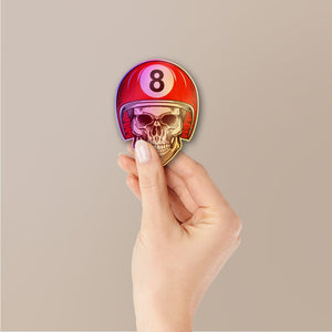 Number8 Skull Helmet Holographic Stickers - Holographic stickers | STICK IT UP