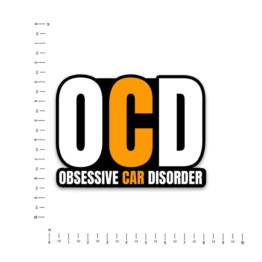 Obsessive Car Disorder Bumper Sticker waterproof vinyl decal for laptop, bike, car & bottle