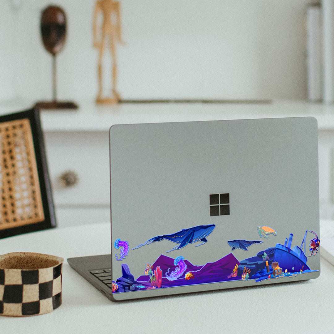 Ocean Infinity Sticker waterproof vinyl decal for laptop, bike, car & bottle