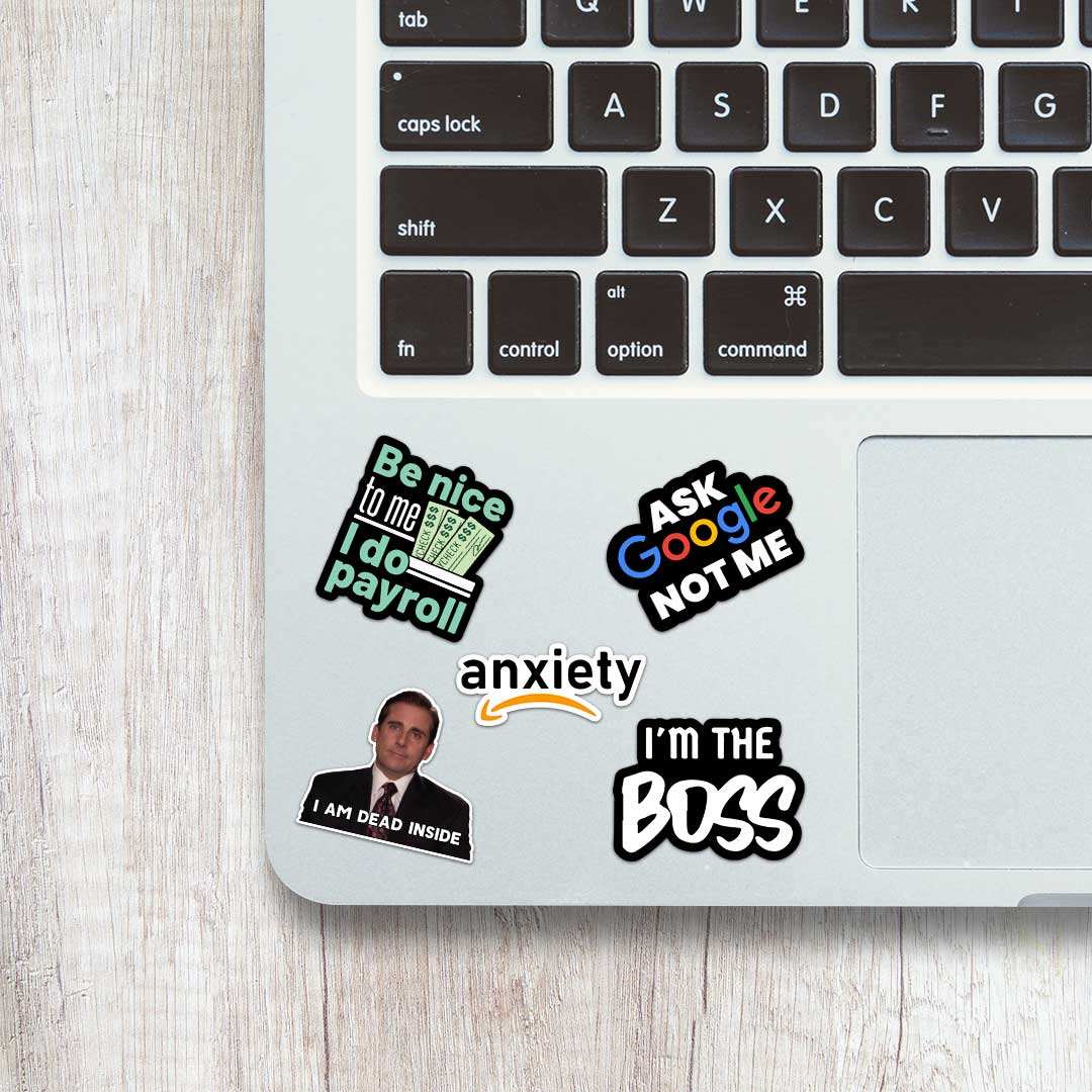 Office Mini Sticker Sheet waterproof vinyl decal for laptop, bike, car & bottle